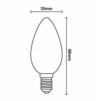 Himmennettävä LED-polttimo FILAMENT VINTAGE C35 E14/6W/230V 2000K