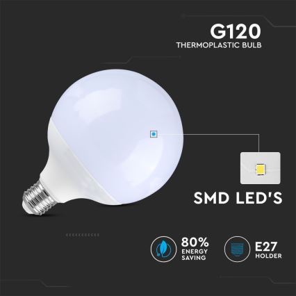 Himmennettävä LED-polttimo G120 E27/13W/230V 6400K