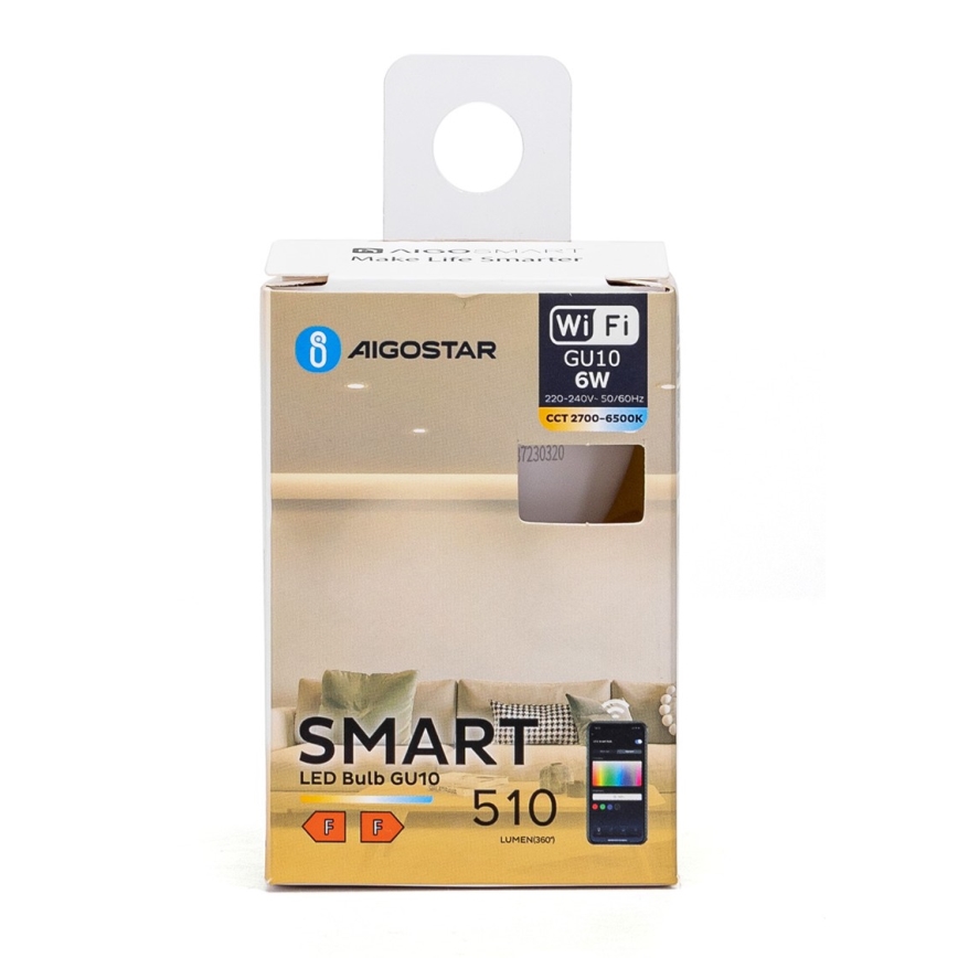 Himmennettävä LED-polttimo GU10/6W/230V 2700-6500K Wi-Fi - Aigostar