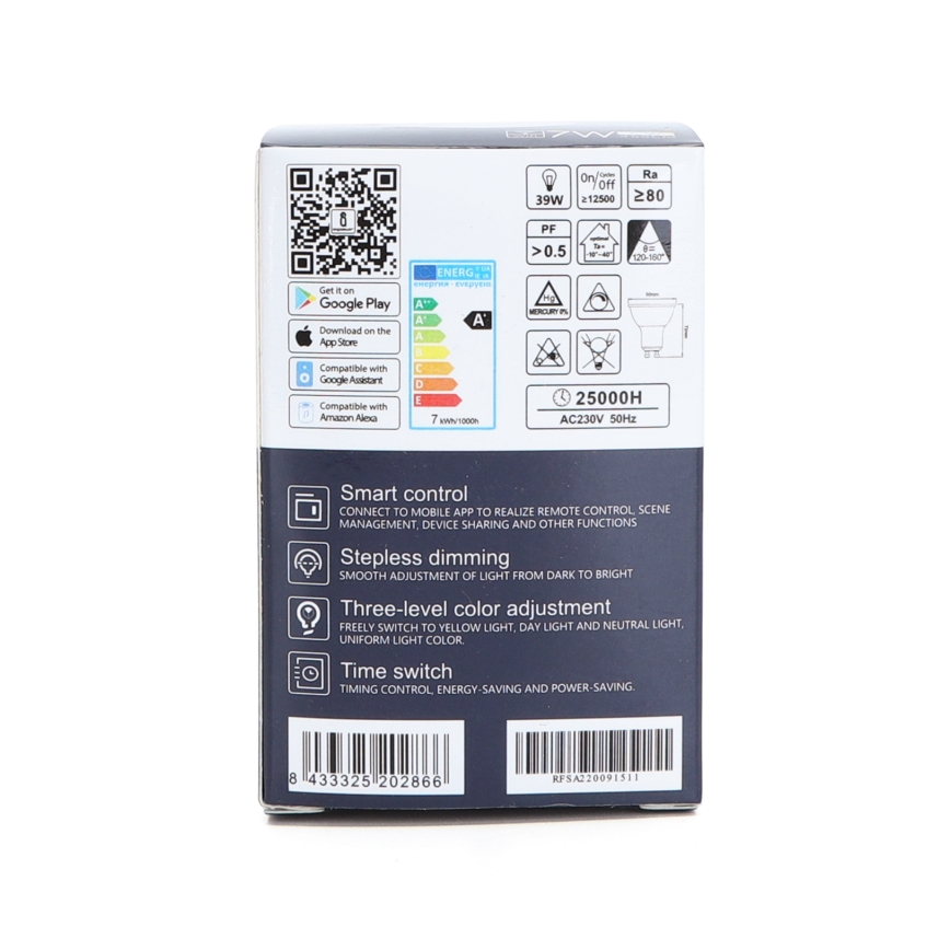 Himmennettävä LED-polttimo GU10/7W/230V 3000-6500K Wi-Fi - Aigostar