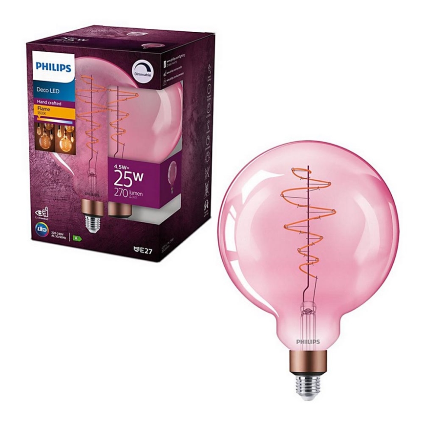 Himmennettävä LED-polttimo Philips DECO G200 E27/4,5W/230V 1800K