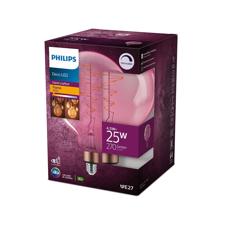 Himmennettävä LED-polttimo Philips DECO G200 E27/4,5W/230V 1800K