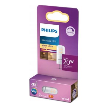 Himmennettävä LED-polttimo Philips G4/2,1W/12V 2700K