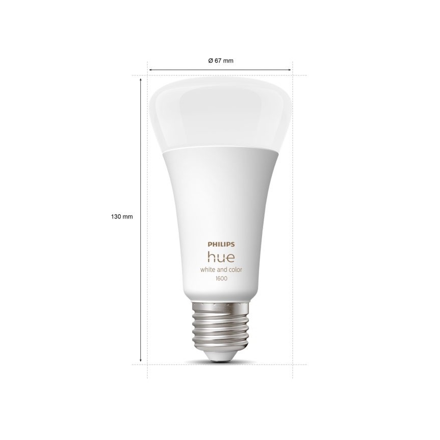 Himmennettävä LED-polttimo Philips Hue White And Color Ambiance A67 E27/13,5W/230V 2000-6500K