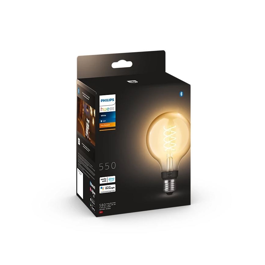 Himmennettävä LED-polttimo Philips Hue WHITE FILAMENT G93 E27/7,2W/230V 2100K