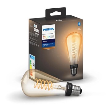 Himmennettävä LED-polttimo Philips Hue WHITE FILAMENT ST72 E27/7W/230V 2100K