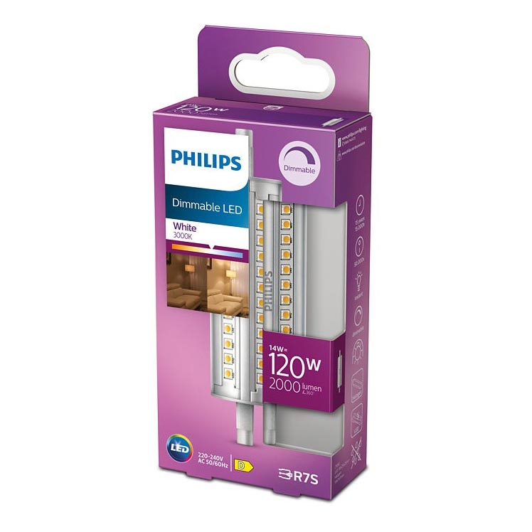 Himmennettävä LED-polttimo Philips R7s/14W/230V 3000K 118 mm