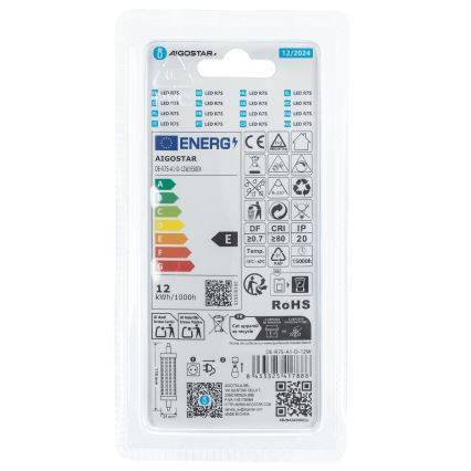 Himmennettävä LED-polttimo R7s/12W/230V 6500K - Aigostar