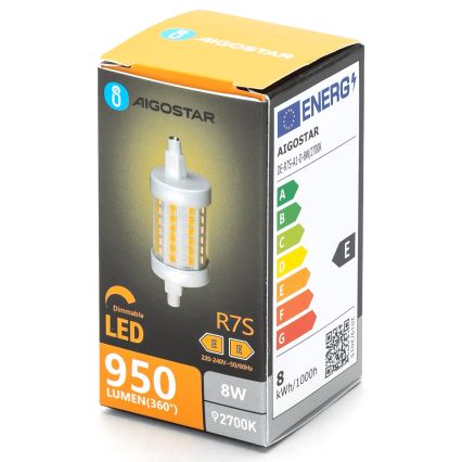 Himmennettävä LED-polttimo R7s/8W/230V 2700K - Aigostar