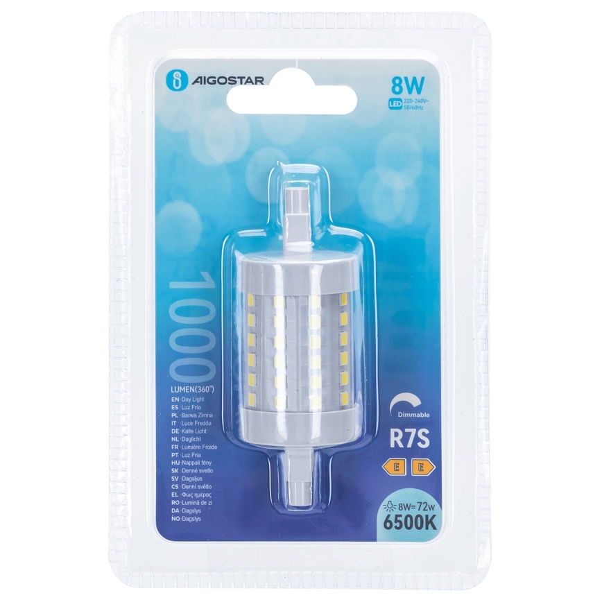Himmennettävä LED-polttimo R7s/8W/230V 6500K - Aigostar
