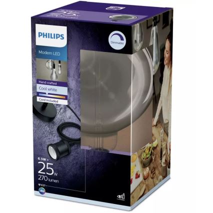 Himmennettävä LED-polttimo SMOKY VINTAGE Philips E27/6,5W/230V 4000K
