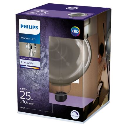 Himmennettävä LED-polttimo SMOKY VINTAGE Philips G200 E27/6,5W/230V 4000K