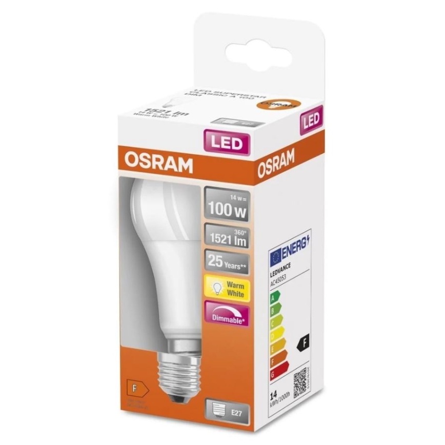 Himmennettävä LED-polttimo SUPERSTAR E27/14W/230V 2700K - Osram