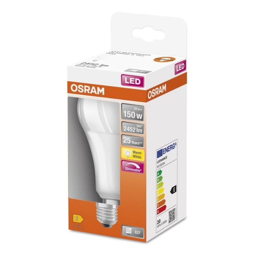 Himmennettävä LED-polttimo SUPERSTAR E27/20W/230V 2700K - Osram