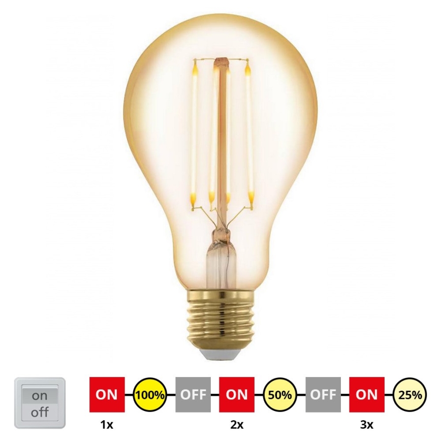 Himmennettävä LED-polttimo VINTAGE A75 E27/4W/230V 2200K - STEPDIMMING - Eglo 12858