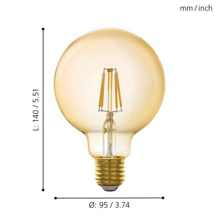Himmennettävä LED-polttimo VINTAGE E27/5,5W/230V 2200K - Eglo 11866