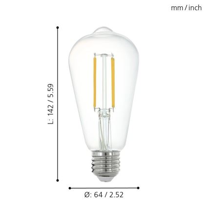 Himmennettävä LED-polttimo VINTAGE E27/6W/230V 2700K - Eglo 11862