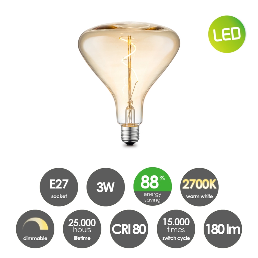 Himmennettävä LED-polttimo VINTAGE EDISON E27/3W/230V 2700K