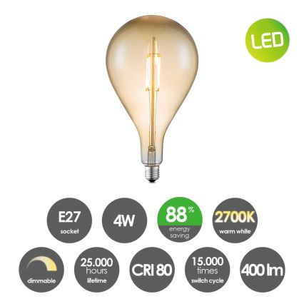 Himmennettävä LED-polttimo VINTAGE EDISON E27/4W/230V 2700K