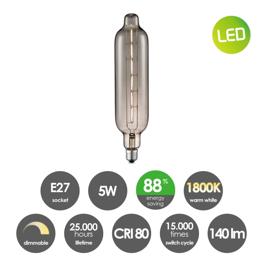 Himmennettävä LED-polttimo VINTAGE EDISON E27/5W/230V 1800K