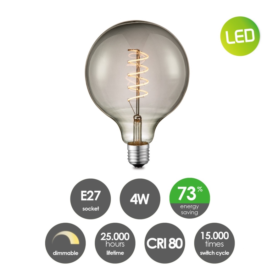 Himmennettävä LED-polttimo VINTAGE EDISON G125 E27/4W/230V 2200K