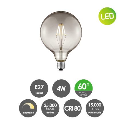 Himmennettävä LED-polttimo VINTAGE EDISON G125 E27/4W/230V 2700K