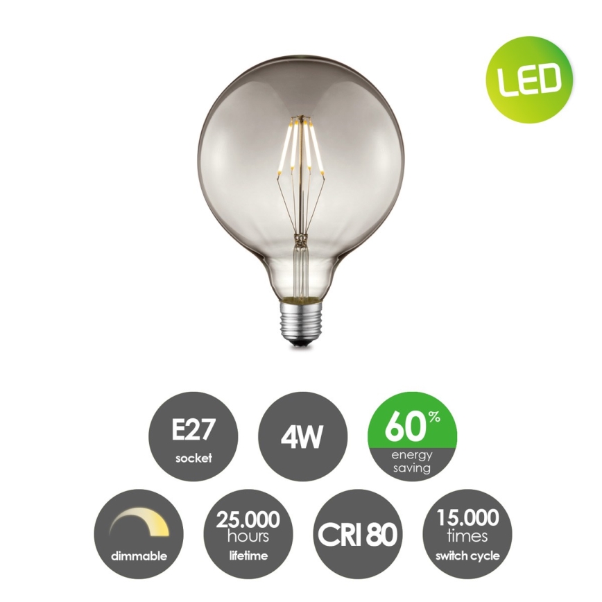 Himmennettävä LED-polttimo VINTAGE EDISON G125 E27/4W/230V 2700K