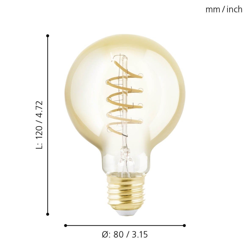 Himmennettävä LED-polttimo VINTAGE G80 E27/4W/230V 2200K - Eglo 11876
