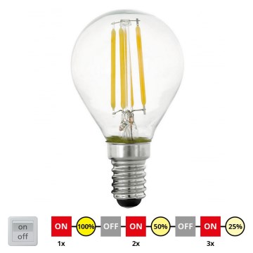Himmennettävä LED-polttimo VINTAGE P45 E14/4W/230V 2700K - STEPDIMMING - Eglo 11754