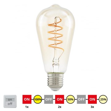 Himmennettävä LED-polttimo VINTAGE ST64 E27/4W/230V 2200K - STEPDIMMING - Eglo 12522
