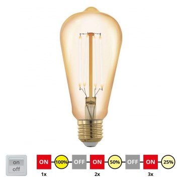 Himmennettävä LED-polttimo VINTAGE ST64 E27/4W/230V 2200K - STEPDIMMING - Eglo 12863