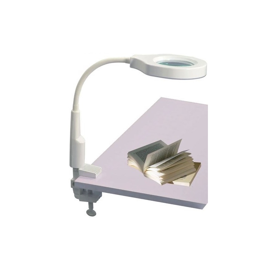 Himmennettävä LED-pöytävalaisin bifokaalisen suurennuslasin kanssa LED/6W/230V 6000-7000K valkoinen