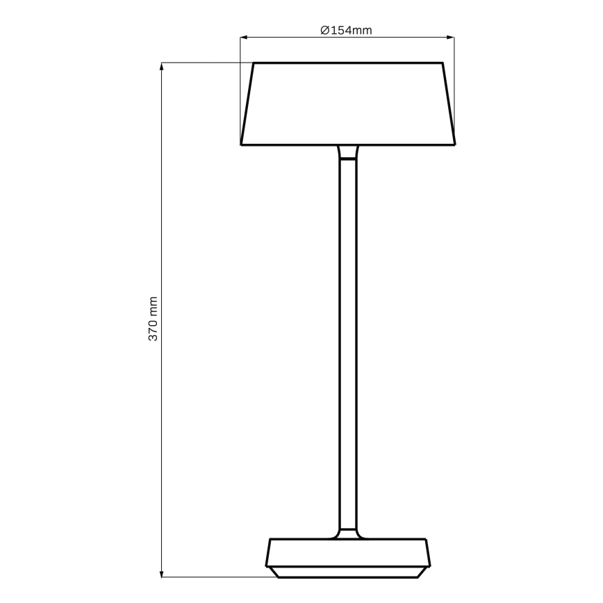 LED Himmennettävä kosketus ulko pöytävalaisin CASABLANCA LED/3,4W/5V USB 3600 mAh IP44 musta