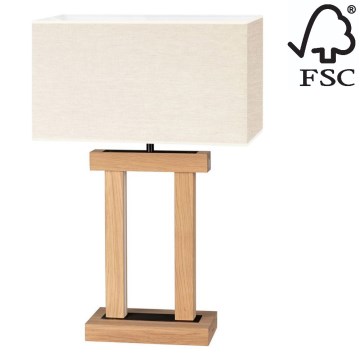 Himmennettävä LED-pöytävalaisin HAKON 1xE27/40W+ 2xLED/7,5W/230V 55 cm tammi – FSC sertifioitu