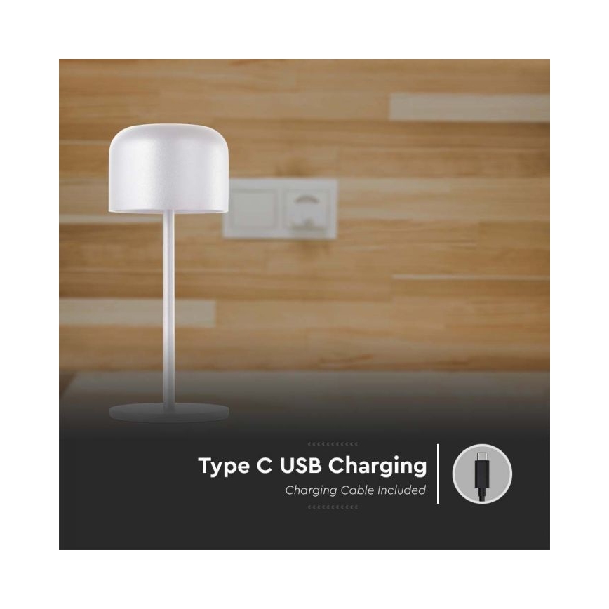 LED Himmennettävä ladattava kosketuspöytävalaisin LED/1,5W/5V 2700-5700K IP54 2200 mAh valkoinen