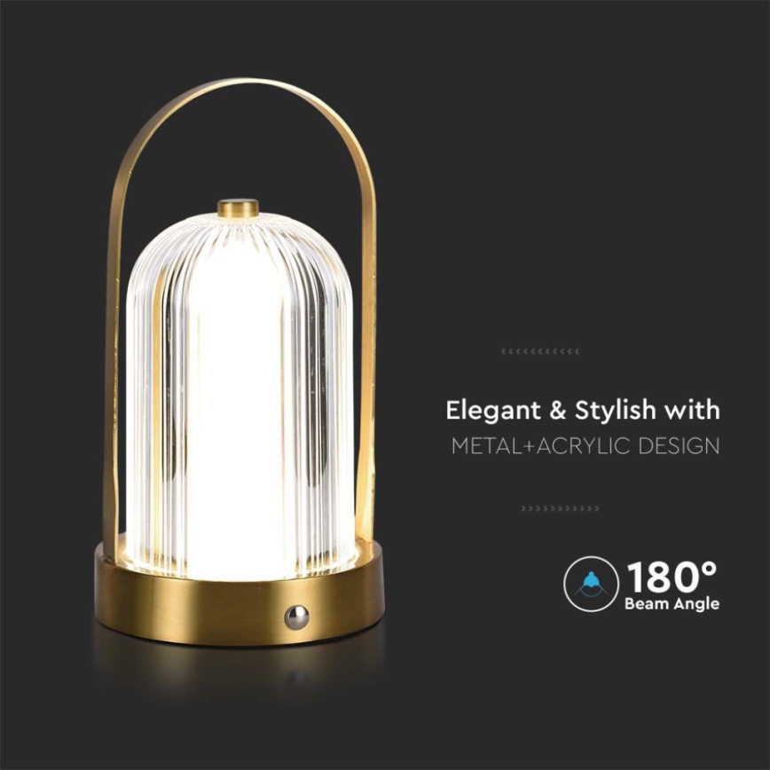 LED Himmennettävä ladattava kosketuspöytävalaisin LED/1W/5V 3000-6000K 1800 mAh kulta