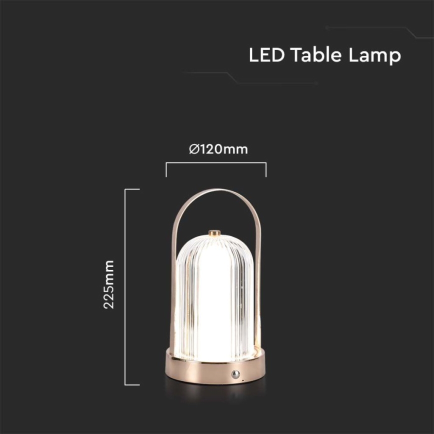 LED Himmennettävä ladattava kosketuspöytävalaisin LED/1W/5V 3000-6000K 1800 mAh kulta