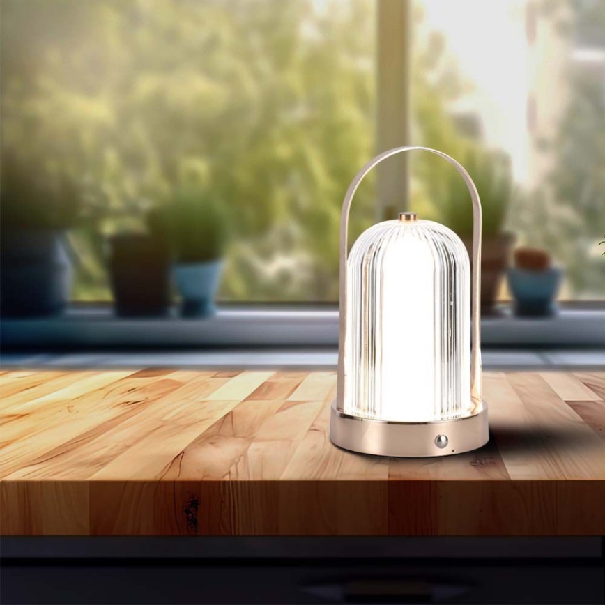 LED Himmennettävä ladattava kosketuspöytävalaisin LED/1W/5V 3000-6000K 1800 mAh kupari