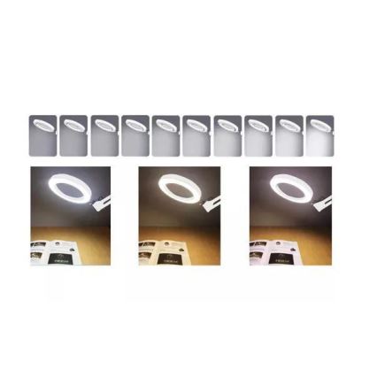 Himmennettävä LED-pöytävalaisin suurennuslasilla LED/6W/5V 3000K/4000K/6000K valkoinen
