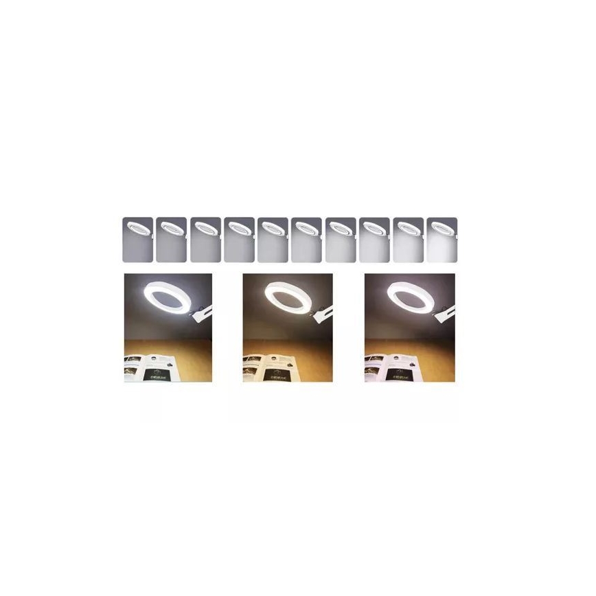 Himmennettävä LED-pöytävalaisin suurennuslasilla LED/6W/5V 3000K/4000K/6000K valkoinen