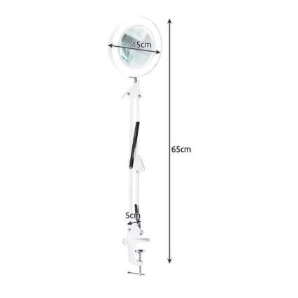 Himmennettävä LED-pöytävalaisin suurennuslasilla LED/6W/5V 3000K/4000K/6000K valkoinen