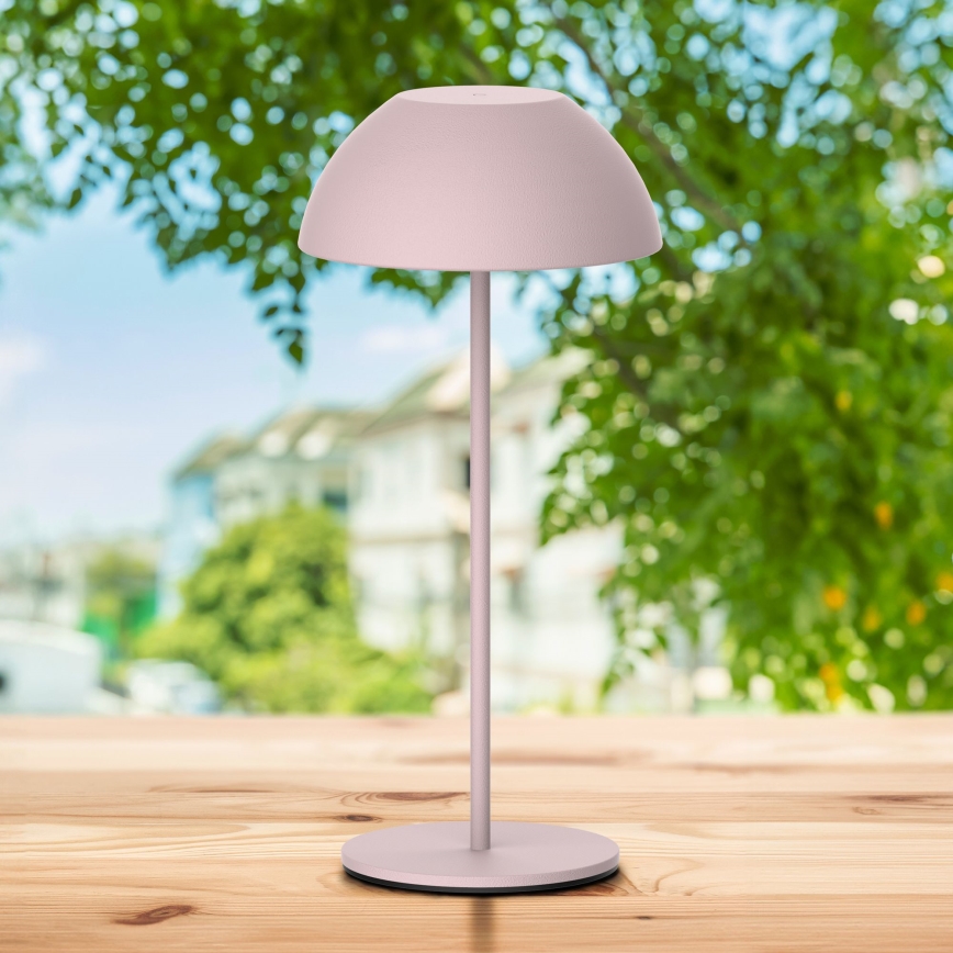 LED Himmennettävä kosketus ulko pöytävalaisin TANZANIA LED/1,8W/5V USB 1800 mAh IP44 vaaleanpunainen
