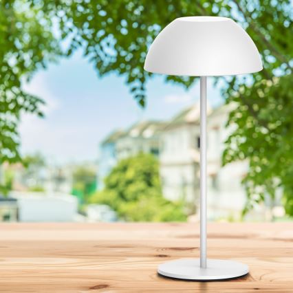 LED Himmennettävä kosketus ulko pöytävalaisin TANZANIA LED/1,8W/5V USB 1800 mAh IP44 valkoinen