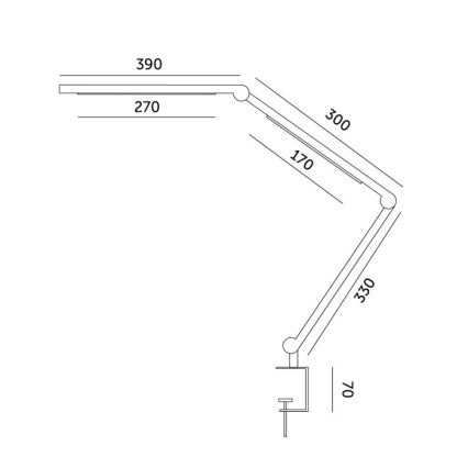 Himmennettävä LED-pöytävalaisin TENUIX FOLD LED/20W/230V 3000-6500K musta