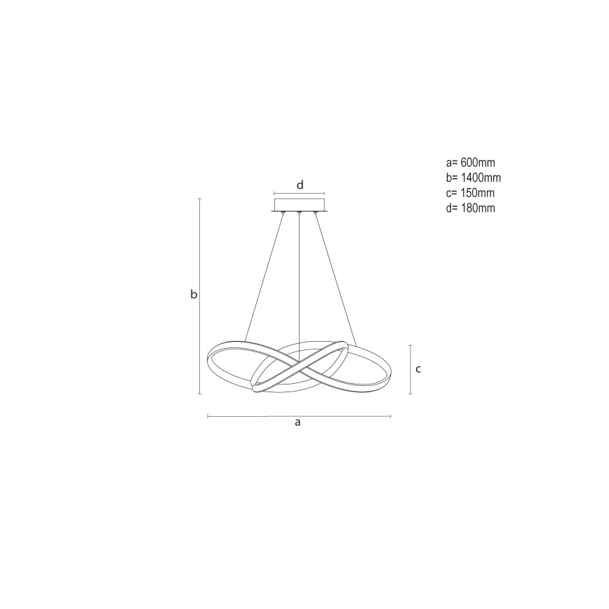 Himmennettävä LED-riippuvalaisin vaijerilla LED/85W/230V 3000–6500K Ø 60 cm + kaukosäädin