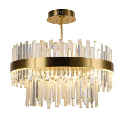 LED Himmennettävä kristalli kattokruunu on a pole LED/80W/230V 3000-6500K kulta + kauko-ohjaus