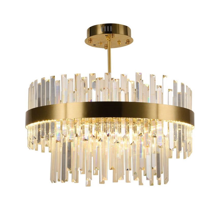 LED Himmennettävä kristalli kattokruunu on a pole LED/80W/230V 3000-6500K kulta + kauko-ohjaus