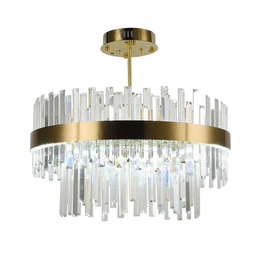 LED Himmennettävä kristalli kattokruunu on a pole LED/80W/230V 3000-6500K kulta + kauko-ohjaus