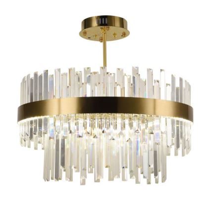 LED Himmennettävä kristalli kattokruunu on a pole LED/80W/230V 3000-6500K kulta + kauko-ohjaus