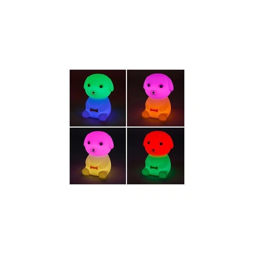 LED RGBW Himmennettävä ladattava lasten yövalo LED/2,5W/5V 3000K 1200 mAh koira